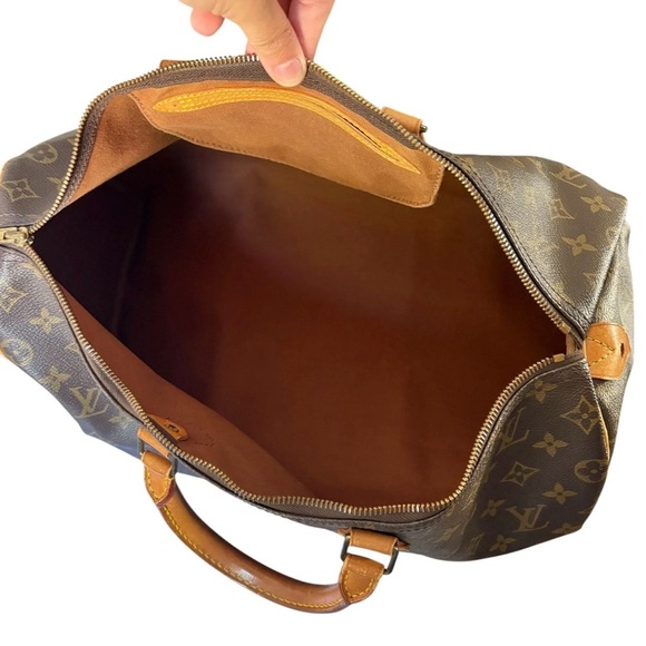 Louis Vuitton Monogram & Vachetta Leather Speedy 35 Satchel Bag - Picture 4 of 9